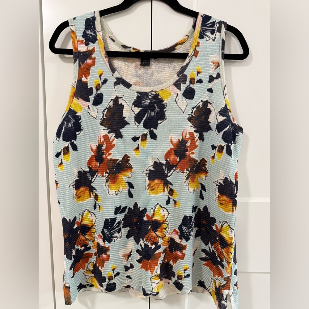 St. John Multicolor Floral Tank Top and sweater two piece set